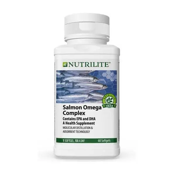 Nutrilite Salmon Omega Complex Health Supplement.